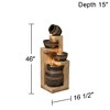 Cascading Bowl and Jug 46" High Large Rustic Indoor Outdoor Decor Faux Stone Floor Fountain with Light LED Outside Garden Patio - 4 of 4