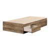 Arlen Mates Kids' Bed with 3 Drawers Weathered Oak - South Shore: Twin Platform Frame, Kids Bedroom Furniture - 2 of 4