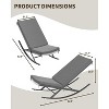 Outdoor Rocking Chair with Padded Cushion - Comfy Rocking Chair Lounge, Chaise Chair for Front Porch, Garden, Backyard, Lawn, Patio - 3 of 4