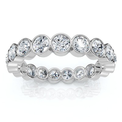 Pompeii3 2Ct Bezel Set Diamond Eternity Wedding Ring 14k Gold of Platinum Lab Created