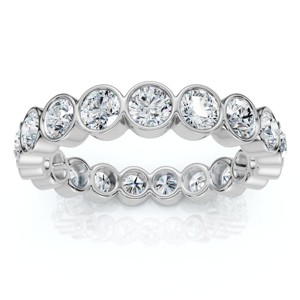 Pompeii3 2Ct Bezel Set Diamond Eternity Wedding Ring 14k Gold of Platinum Lab Created - 1 of 4