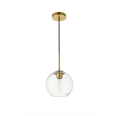 Baxter Mini Brass Pendant with Clear Glass Globe Shade