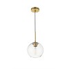 Elegant Lighting Baxter 1 Light Brass Pendant With Clear Glass - 3 of 4