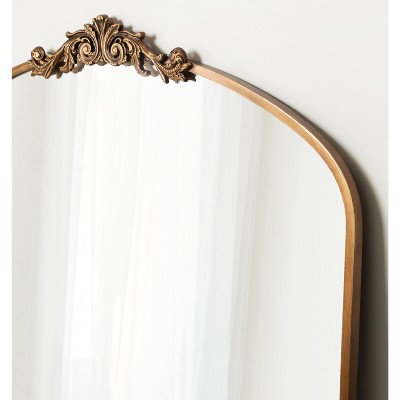 Gold Ornate Rectangular Bathroom Wall Mirror