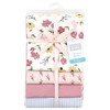 Hudson Baby Infant Girl Cotton Rich Flannel Receiving Blankets, Soft Painted Floral, One Size - 2 of 4