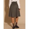 INSPIRE CHIC Women's Plaid Vintage High Waist Double Belted A-Line Midi Skirt - 3 of 4