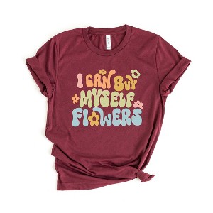 Simply Sage Market Women's I Can Buy Myself Flowers Colorful Short Sleeve Graphic Tee - 1 of 4