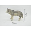 Collectible Wildlife Gifts | Wolf Toy, Grey, Very Large, Museum Quality Rubber Figure, Model, Educational, Animal, Hand Painted, 7" CH106 BB90 - 3 of 4