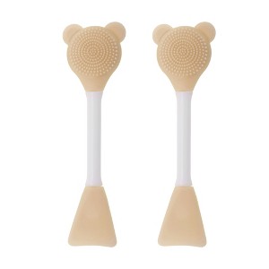 Unique Bargains Smooth Fan-shaped Facial Mask Brush 2 Pcs - 1 of 4