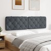 vidaXL Velvet Headboard Cushion - 72" Dark Gray Upholstered Pillow for Bedroom Comfort, Wall-Hanging or Headboard-Compatible Design - 4 of 4