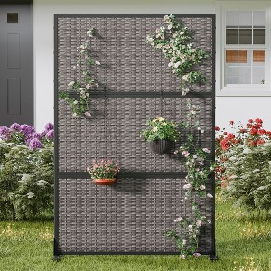PexFix 62"x62"x16" Brown Wood Grain Storage Cabinet Bookshelf for Living Room Office Bedroom - 1 of 4