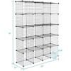 20 Storage Shelves with 20 Cube Wire Grid, Metal Grid Shelving Unit with Stackable Shelves, Black 13.8" x 13.8" - 2 of 4