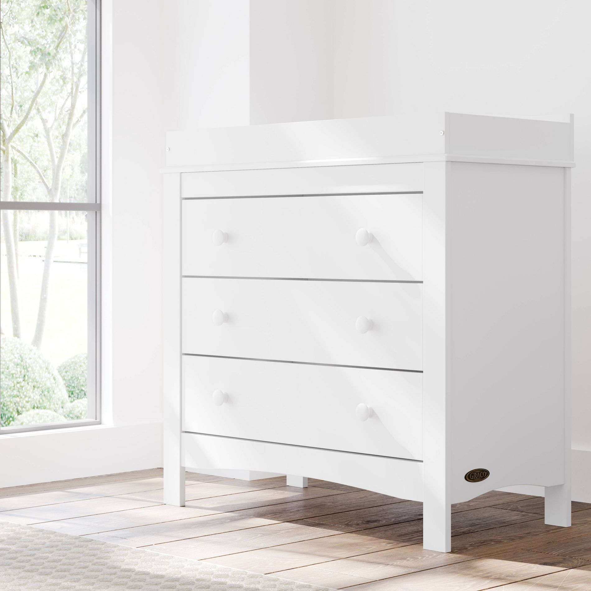 Graco Noah 3-Drawer Dresser with Removable Changing Table Topper  - White