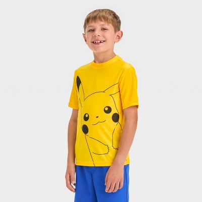 Boys' Pokemon Fictitious Character Rash Guard Top - Yellow M