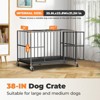 XBRIGH round tube lightweight dog crate with wheels for mobility, sturdy door locks, double doors and removable tray design - 3 of 4