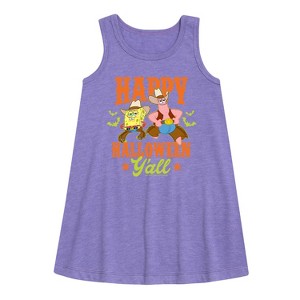 Girls' - SpongeBob SquarePants - Happy Halloween Y'all Graphic Sleeveless Aline Dress - 1 of 3