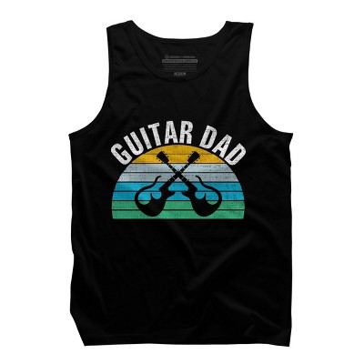 Men's Design By Humans Retro Dueling Electric Guitar Dad By DragonTee Tank Top