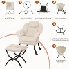 Lazy Chair Modern Living Room Chairs, Ergonomic Reading Chair with Armrests, Comfy Chair with Ottoman for Bedroom Office - 4 of 4