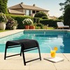 Hyleory 2-Pack Outdoor Textilene Fabric Footstools with Iron Frame - Waterproof Stackable Ottoman Set for Patio Garden and Poolside - 4 of 4