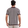 INSPIRE CHIC Men's Striped Knitted Summer Short Sleeves Button Down Jacquard Polo Shirts - 3 of 4