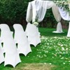 VEVOR Stretch Spandex Folding Chair Covers, Universal Fitted Chair Cover, Removable Washable Protective Slipcovers, for Wedding (12PCS White) - 2 of 4