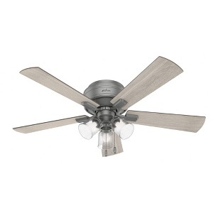 Hunter Fans 52" Crestfield Lighted Ceiling Fan Matte Silver with Light Gray Oak Blades and Integrated LED - 1 of 4