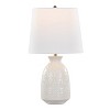 LumiSource (Set of 2) Claudia 20" Contemporary Table Lamps Off-White Ceramic, Polished Nickel Accents and White Linen Shade - 3 of 4
