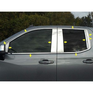 QAA is Compatible with 2019-2020 Chevrolet Silverado 22 Piece Stainless Window Trim Package, Includes Upper Trim,Window Sills,and Pillar Posts WP59175 - 1 of 4