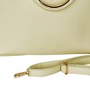 Slickblue White Shoulder Bag with Dual Handles & Strap, Faux Leather Handbag, Women’s Tote, Trendy, 13"x5"x9" - 3 of 3
