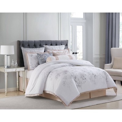 Charisma Riva California King Coverlet White/Blush/Gray