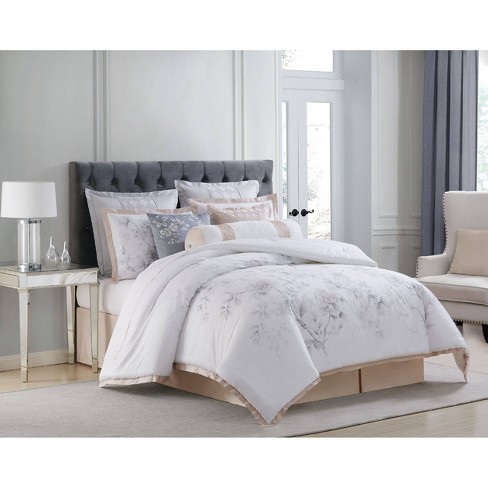 Charisma Riva Queen Comforter Set White Blush Gray Target