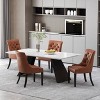 Christopher Knight Home Set of 4 Cheney Faux Leather Tufted Dining Chairs Cognac Brown/Matte Black - 2 of 4