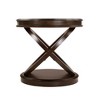 Luxystar Retro Wood Round End Table with X-shape Base for Dining or Living Room, Espresso - 3 of 4