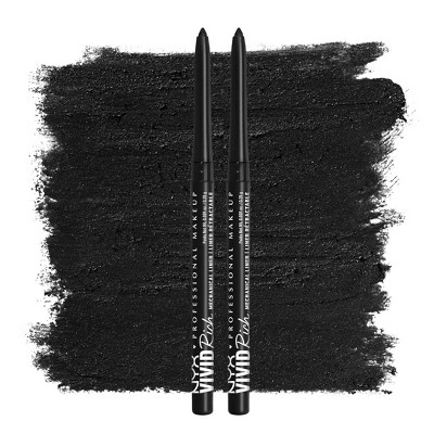 NYX PROFESSIONAL MAKEUP Mechanical Eye Pencil (16 Always Onyx) Vivid Rich Mechanical, Creamy Retractable BLACK Eyeliner (PACK OF 2)
