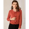 Allegra K Women's Casual Long Sleeves Ruffle Button Down Shirt - 3 of 4