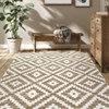 Modern Geometric Washable Runner Rug with Non-Slip Rubber Backing, Low Pile Carpet for Hallway, Kitchen, Laundry, and Entryway. - 3 of 4