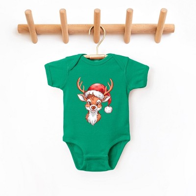 The Juniper Shop Cute Reindeer Head Baby Bodysuit