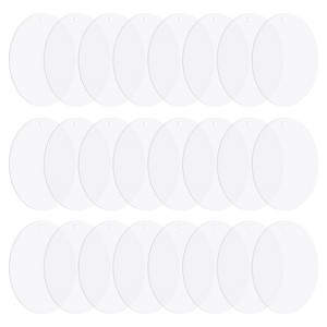Unique Bargains Acrylic Round Clear Transparent Key Tags Disc with Hole - 1 of 4