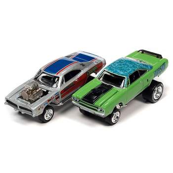 1/64 Johnny Lightning 1970 Plymouth Road Runner 1969 Dodge Charger R/T Zingers JLSP318-B