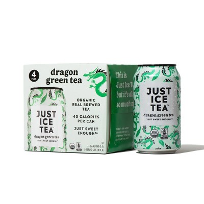 JUST ICE TEA Dragon Green Tea - 4pk/12 fl oz Cans