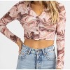 Women's MARBLED BUTTONED COLLAR TOP - Bailey Rose - 4 of 4