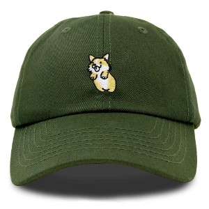 Dalix Leaping Corgi Embroidered Cap Cotton Baseball Hat Nautical Womens - 1 of 4