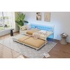 Twin Daybed with Trundle, Multifunctional Convertible Couch Bed with Built-In LED Lights，Metal Day Beds Twin Size, Sofa Bed for Living Room - 3 of 4