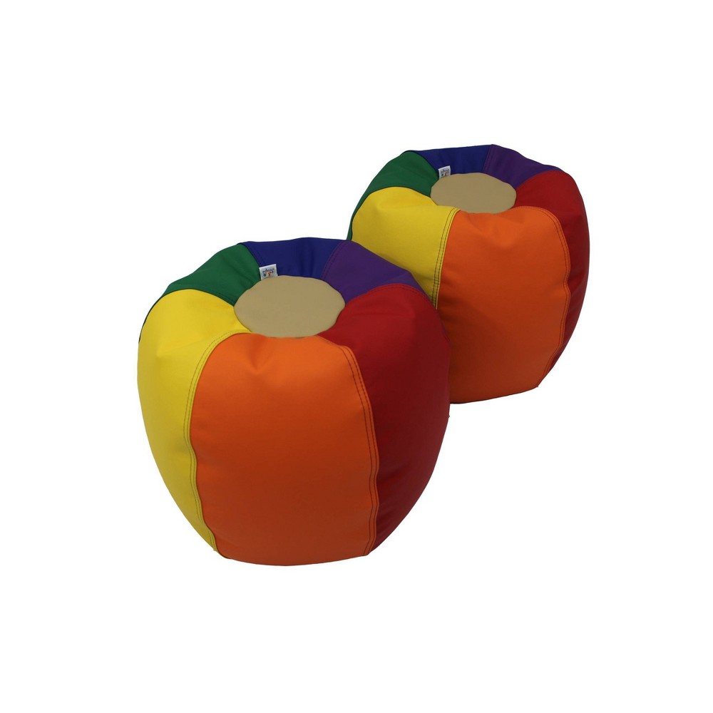 Factory Direct Partners 2pk 12" SoftScape Kids' Bean Bags Puffs: Upholstered Kids Seating, Indoor Beanbag Chairs, Ages 2+