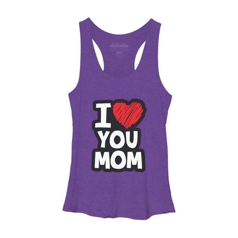 Women's Design By Humans I Love You Mom Heart By solon2020 Racerback Tank Top, 1 of 3