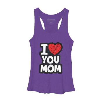 Women's Design By Humans I Love You Mom Heart By solon2020 Racerback Tank Top