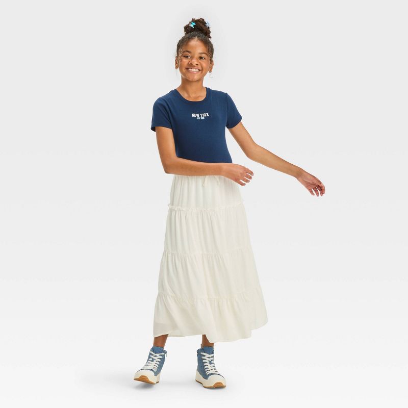 Girls' Tiered Woven Maxi Skirt - art class™, 4 of 6
