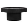 HomeRoots 28" Black Solid Wood Round Pedestal Coffee Table - 4 of 4