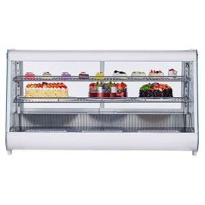Acekool Commercial Countertop Refrigerator Display Case 8.1 Cu. Ft with Interior LED Lighting & Rear Sliding Door - 1 of 4