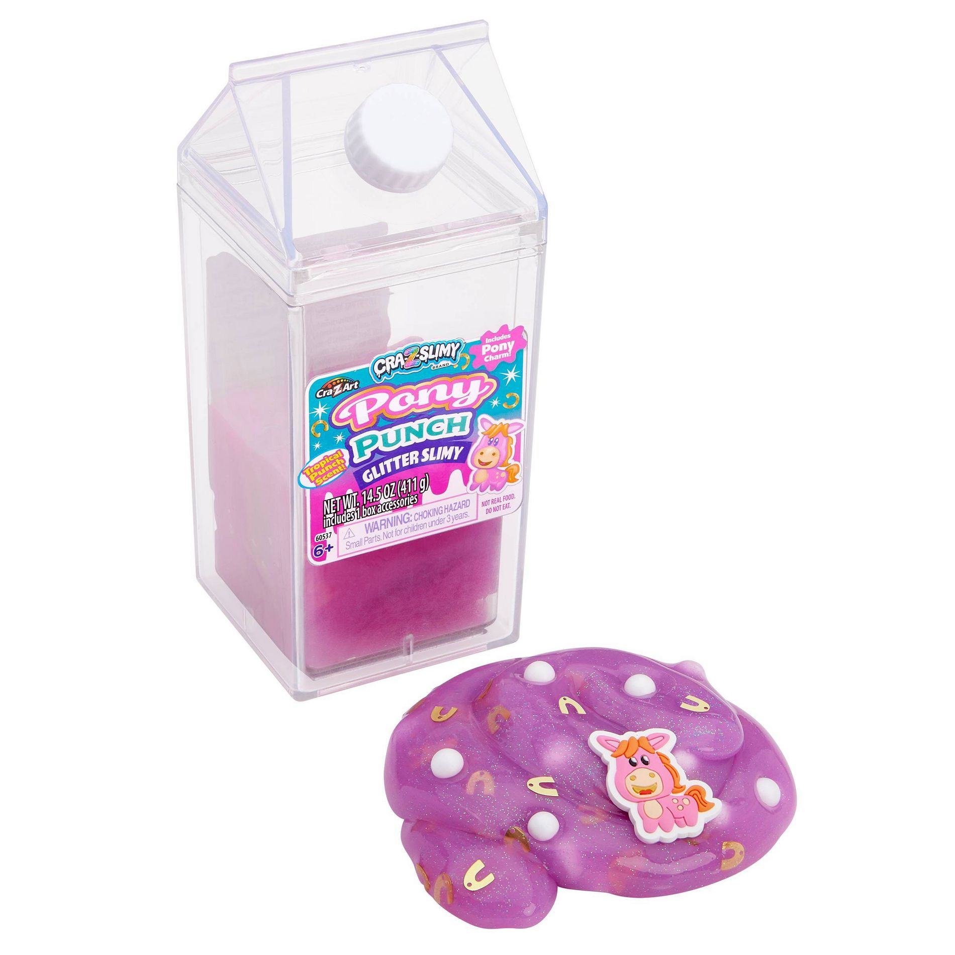 Cra-Z-Slimy Milk Carton Character Pony Punch Slimes and Putties - 3pc